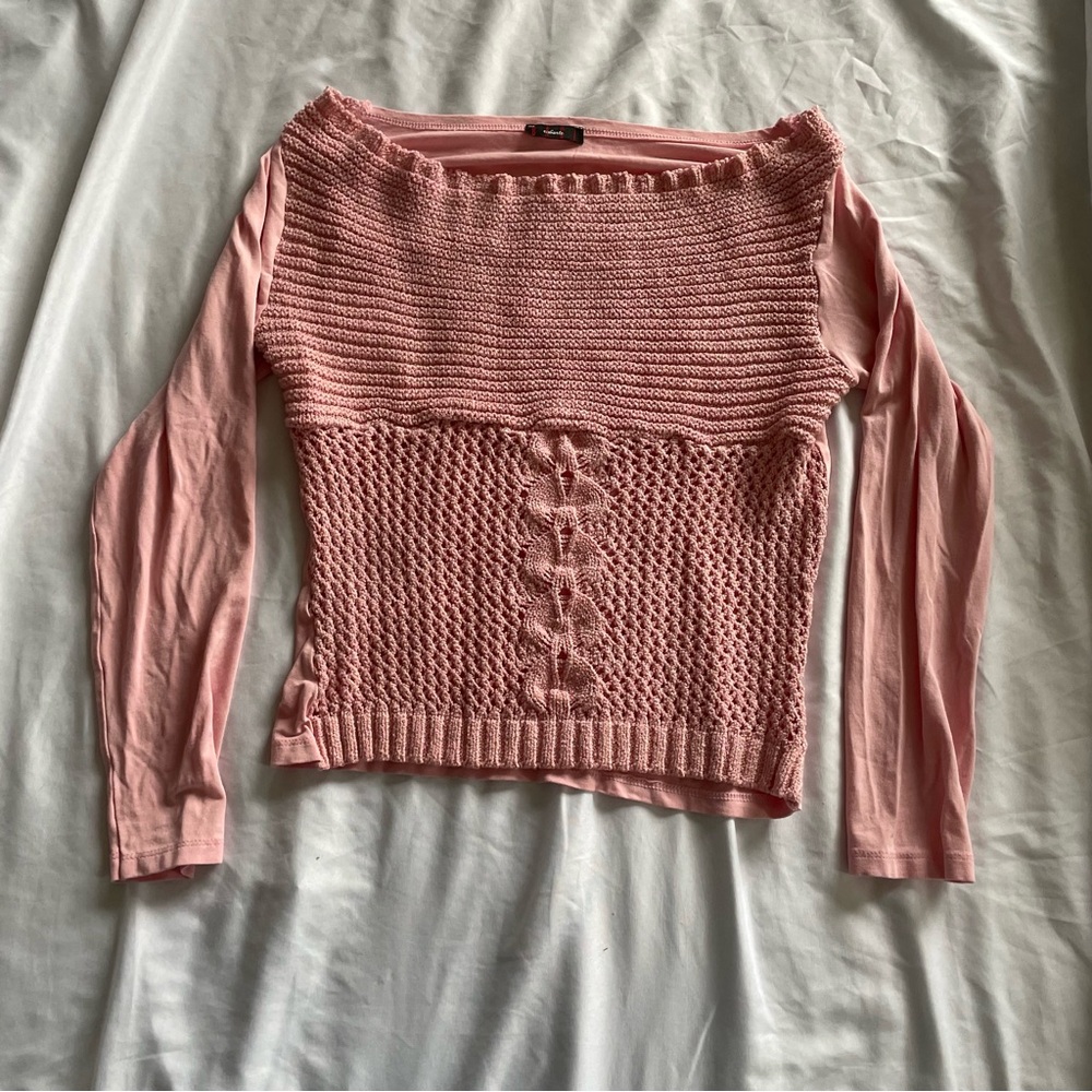 Baci Ralante Pink Off the Shoulder Sweater